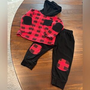 Toddler plaid matching outfit